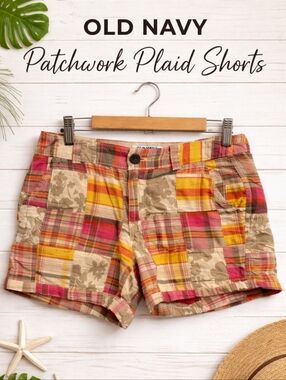 Old Navy Womens Shorts Patchwork Colorful Summer Boho Size 4